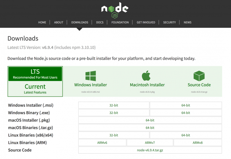Node js LTS 18. IMPACTJS.