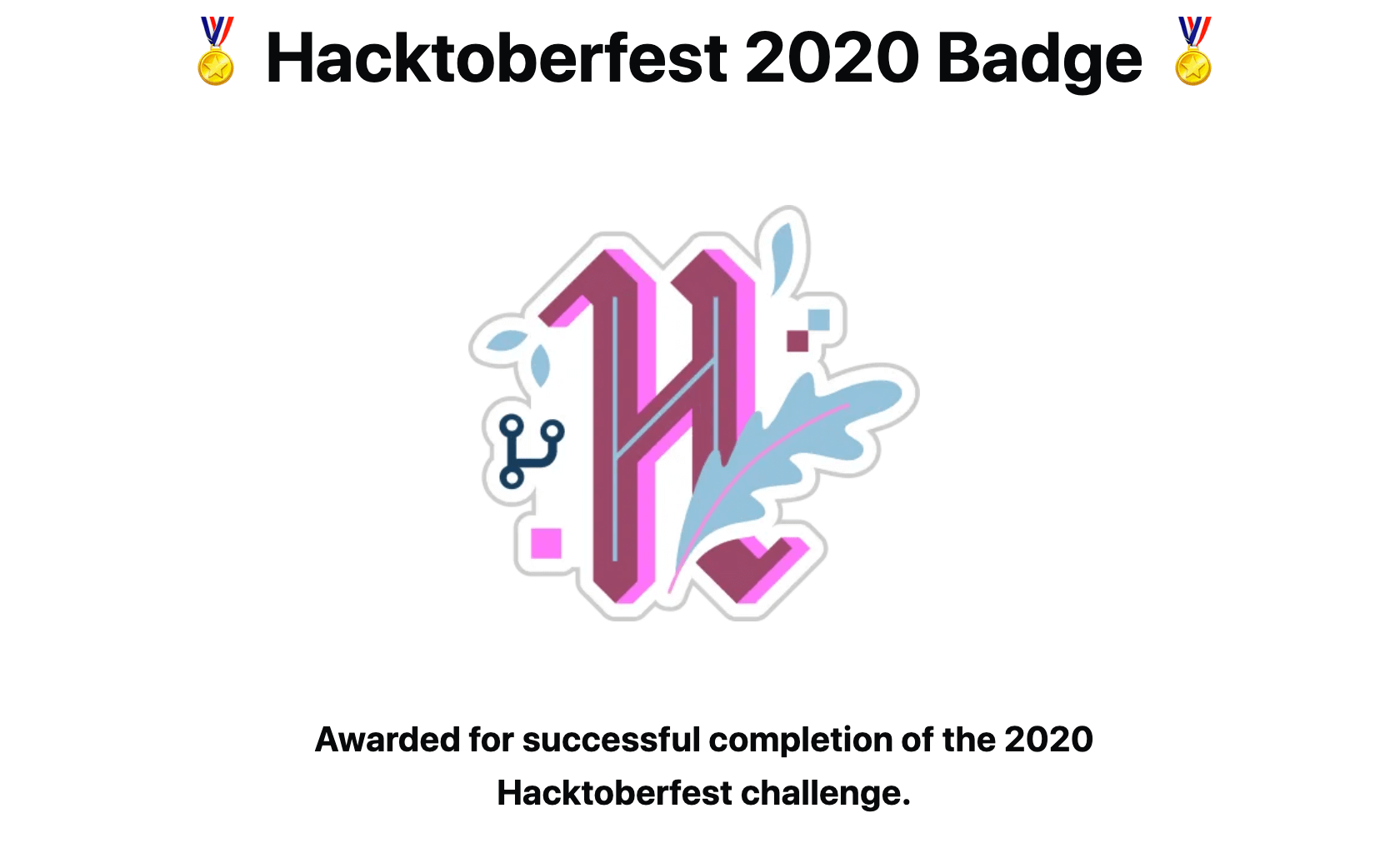Hacktoberfest 2020 badge
