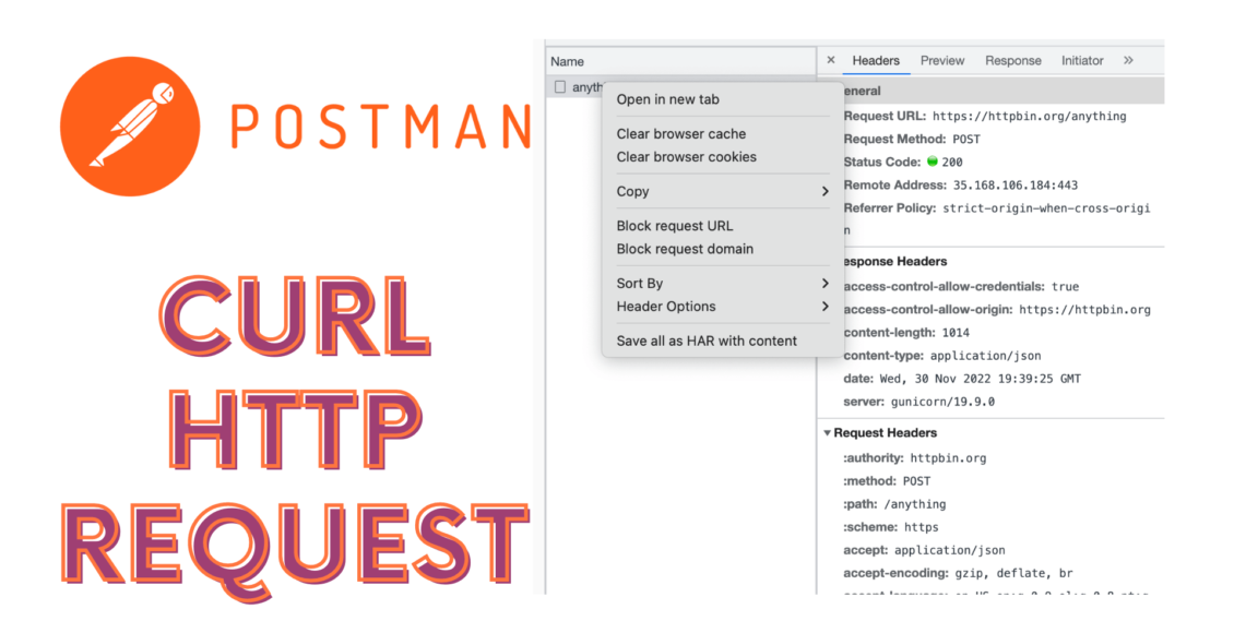 HTTP requests from developer tools to Postman